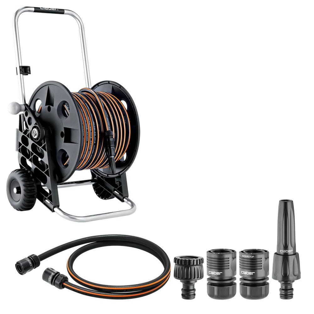 claber-kit-pronto-30-carro-portamanguera-aluminio-con-manguera-30-m-y-lanza image 2