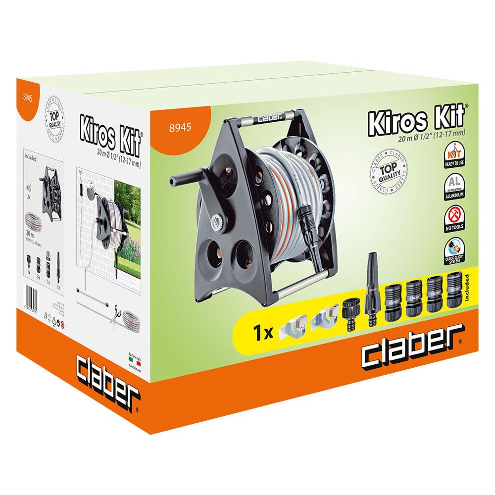 claber-kiros-kit-enrollador-aluminio-con-manguera-20-m-1-2-y-lanza image 3