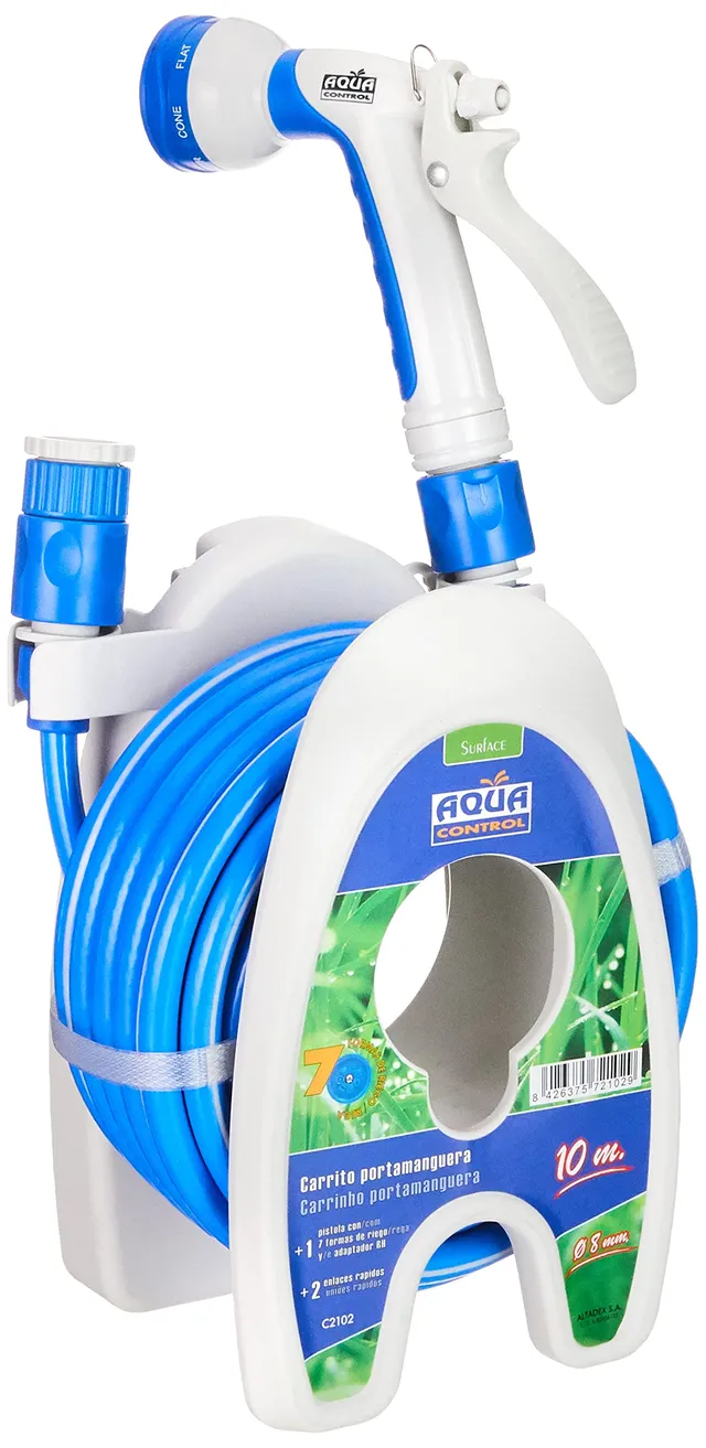 aqua-control-c2102-set-riego-patios-y-terrazas-manguera-10-m-8-mm-carrito-pistol image 1