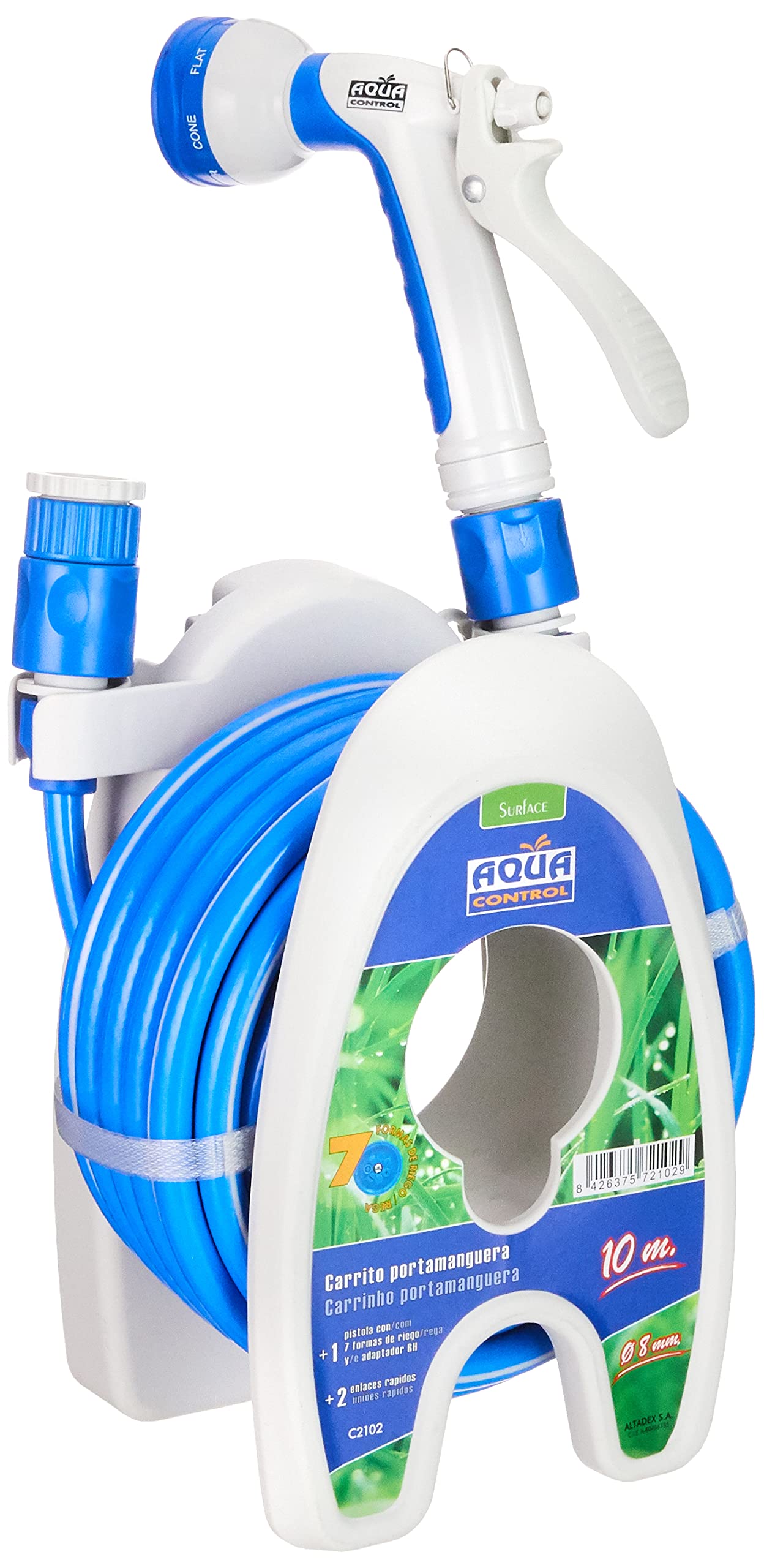 aqua-control-c2102-set-riego-patios-y-terrazas-manguera-10-m-8-mm-carrito-pistol image 1