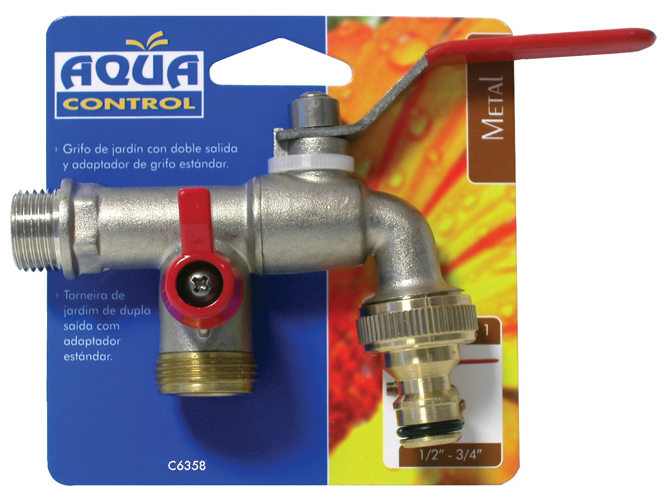 aqua-control-c6358-grifo-doble-de-jard-n-lat-n-cromado image 2