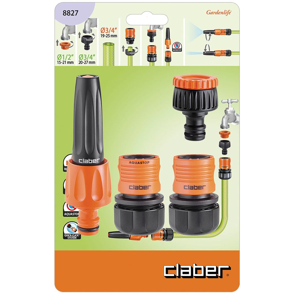 claber-juego-de-iniciaci-n-3-4-para-manguera-19-mm-con-boquilla-y-conectores image 2