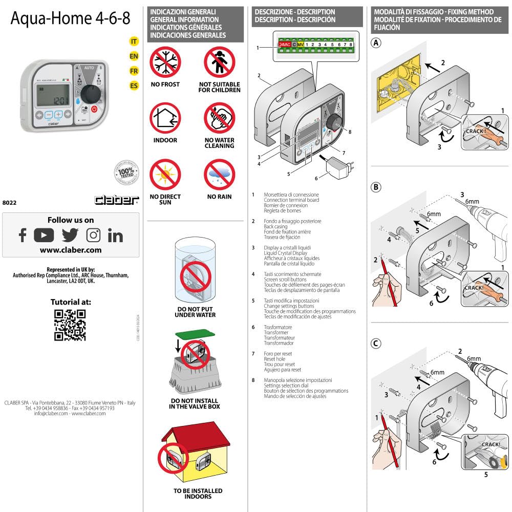 claber-8022-aqua-home-programador-de-riego-4-6-8 image 4
