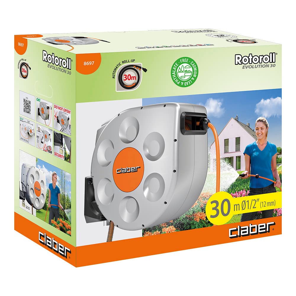 claber-rotoroll-evolution-30-m-enrollador-autom-tico-mural-con-slow-rewind image 3