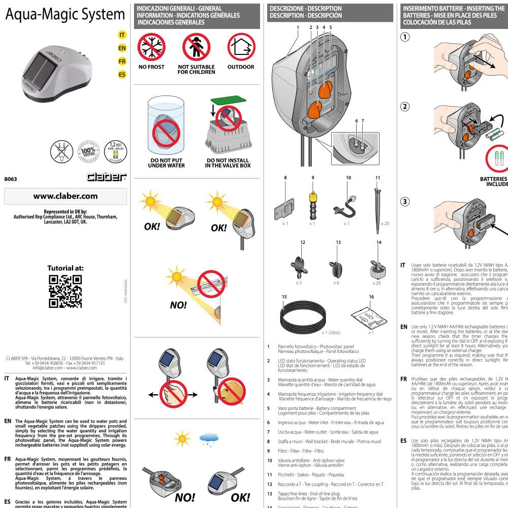 claber-8063-aqua-magic-system-kit-riego-por-goteo-con-panel-solar image 7